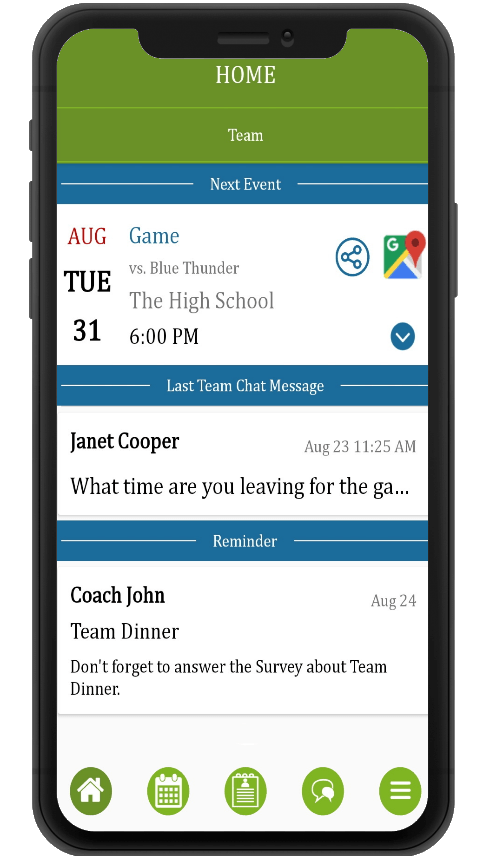 BeClutch App Home Screen